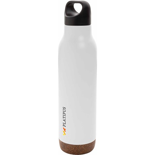 Auslaufsichere Vakuum-Flasche Mit Kork, Weiß , weiß, Edelstahl, 29,00cm (Höhe), Bild 5