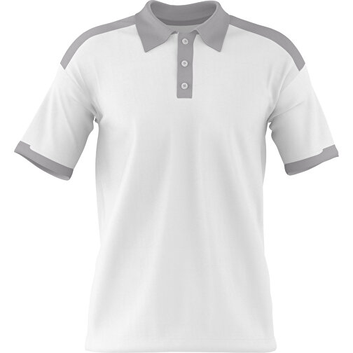 Poloshirt Individuell Gestaltbar , weiß / hellgrau, 200gsm Poly / Cotton Pique, XL, 76,00cm x 59,00cm (Höhe x Breite), Bild 1