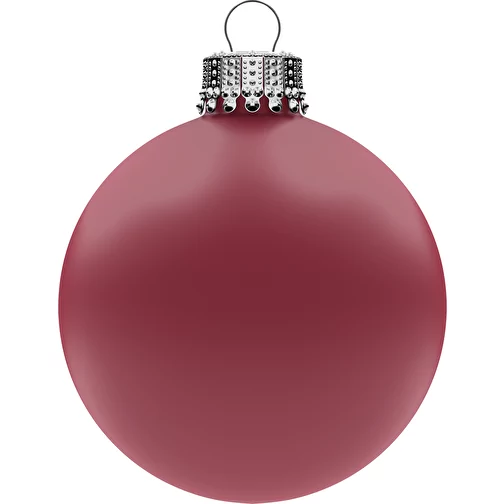 Boule de Noël moyenne 66 mm, couronne argentée, mate, Image 1