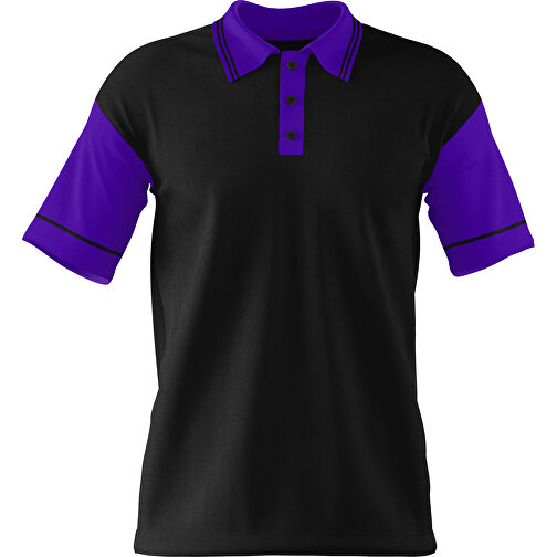 Poloshirt Individuell Gestaltbar , schwarz / violet, 200gsm Poly / Cotton Pique, XS, 60,00cm x 40,00cm (Höhe x Breite), Bild 1