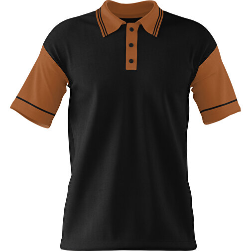 Poloshirt Individuell Gestaltbar , schwarz / braun, 200gsm Poly / Cotton Pique, XL, 76,00cm x 59,00cm (Höhe x Breite), Bild 1