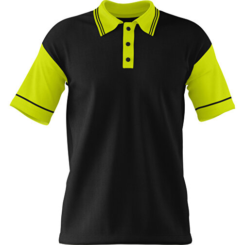 Poloshirt Individuell Gestaltbar , schwarz / hellgrün, 200gsm Poly / Cotton Pique, M, 70,00cm x 49,00cm (Höhe x Breite), Bild 1