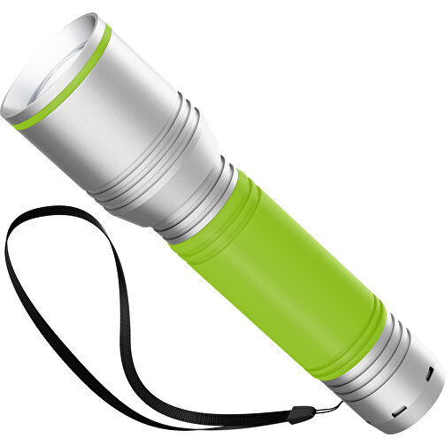 Taschenlampe REEVES MyFLASH 700 , Reeves, silber / hellgrün, Aluminium, Silikon, 130,00cm x 29,00cm x 38,00cm (Länge x Höhe x Breite), Bild 1