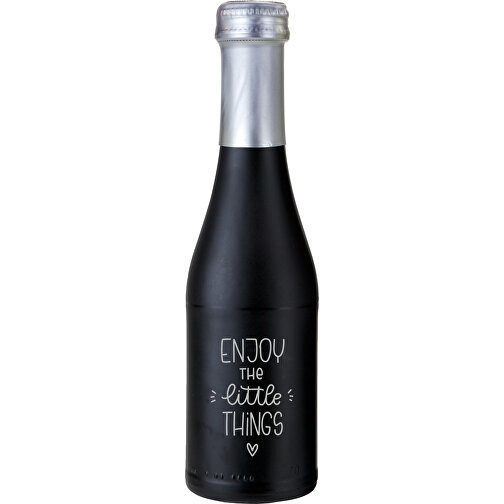 Promo Secco Piccolo - Flasche Schwarz Matt , silber, Glas, 5,50cm x 20,00cm x 5,50cm (Länge x Höhe x Breite), Bild 1
