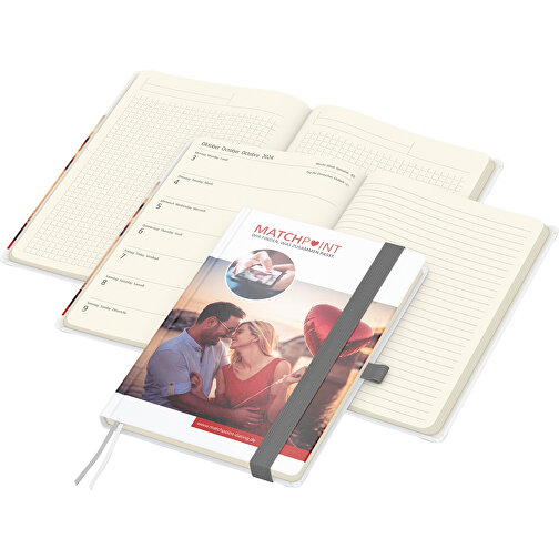 Kalendarz ksiazkowy Match-Hybrid Creme bestseller, Cover-Star matowy, srebrno-szary, Obraz 1