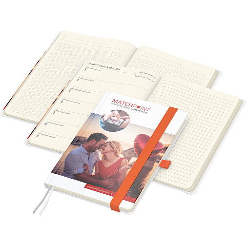 Bokkalender Match-Hybrid Creme bestseller, Cover-Star matt, orange, Bild 1