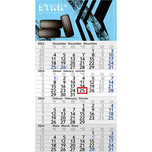 4-Monats-Kalender Budget 4 Bestseller, Blau , hellgrau, blau, 56,00cm x 30,00cm (Länge x Breite), Bild 1