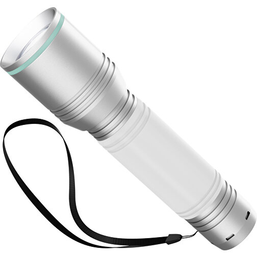 Taschenlampe REEVES MyFLASH 700 , Reeves, silber / weiß / mint, Aluminium, Silikon, 130,00cm x 29,00cm x 38,00cm (Länge x Höhe x Breite), Bild 1