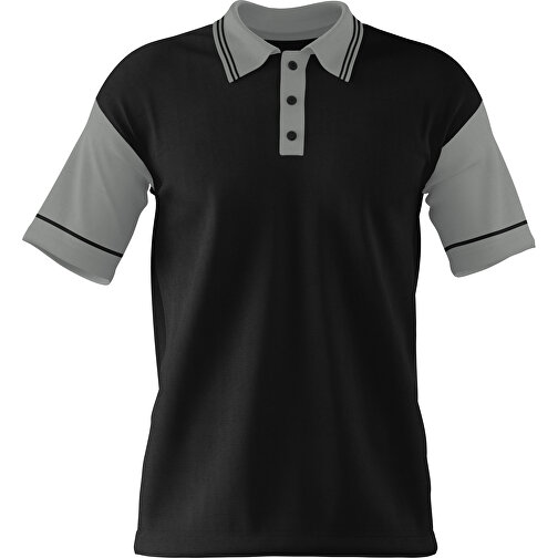 Poloshirt Individuell Gestaltbar , schwarz / grau, 200gsm Poly / Cotton Pique, L, 73,50cm x 54,00cm (Höhe x Breite), Bild 1