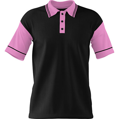 Poloshirt Individuell Gestaltbar , schwarz / rosa, 200gsm Poly / Cotton Pique, 2XL, 79,00cm x 63,00cm (Höhe x Breite), Bild 1