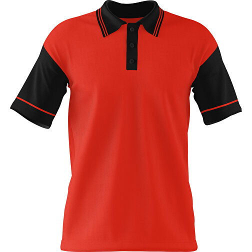 Poloshirt Individuell Gestaltbar , rot / schwarz, 200gsm Poly / Cotton Pique, XS, 60,00cm x 40,00cm (Höhe x Breite), Bild 1