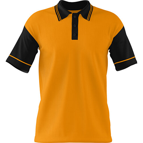 Poloshirt Individuell Gestaltbar , kürbisorange / schwarz, 200gsm Poly / Cotton Pique, XS, 60,00cm x 40,00cm (Höhe x Breite), Bild 1