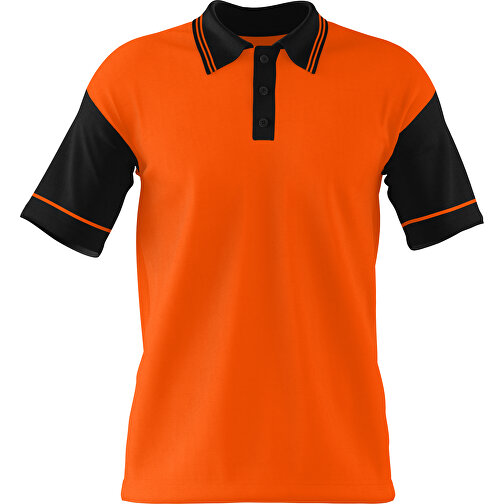 Poloshirt Individuell Gestaltbar , orange / schwarz, 200gsm Poly / Cotton Pique, XL, 76,00cm x 59,00cm (Höhe x Breite), Bild 1