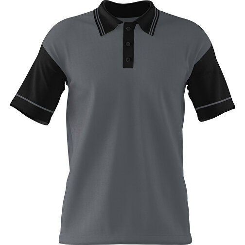 Poloshirt Individuell Gestaltbar , dunkelgrau / schwarz, 200gsm Poly / Cotton Pique, S, 65,00cm x 45,00cm (Höhe x Breite), Bild 1