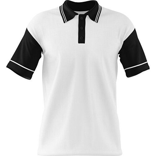 Poloshirt Individuell Gestaltbar , weiss / schwarz, 200gsm Poly / Cotton Pique, M, 70,00cm x 49,00cm (Höhe x Breite), Bild 1