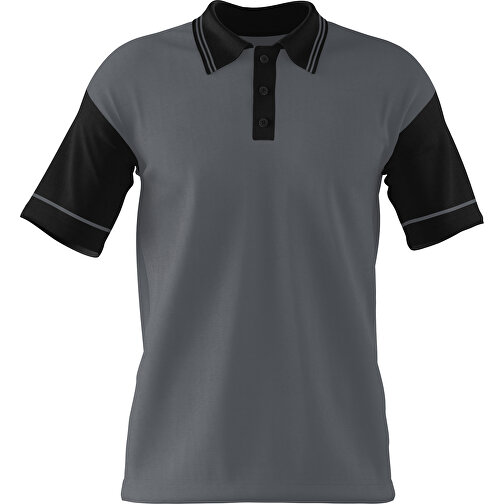 Poloshirt Individuell Gestaltbar , dunkelgrau / schwarz, 200gsm Poly / Cotton Pique, L, 73,50cm x 54,00cm (Höhe x Breite), Bild 1