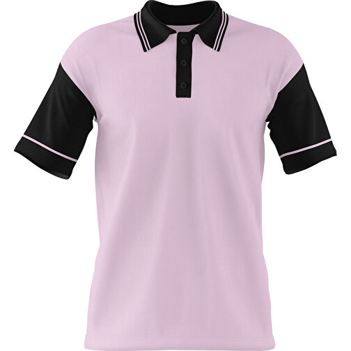 Poloshirt Individuell Gestaltbar , zartrosa / schwarz, 200gsm Poly / Cotton Pique, L, 73,50cm x 54,00cm (Höhe x Breite), Bild 1