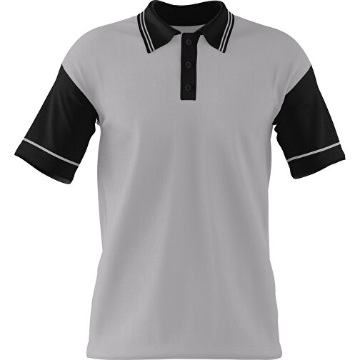 Poloshirt Individuell Gestaltbar , hellgrau / schwarz, 200gsm Poly / Cotton Pique, 3XL, 81,00cm x 66,00cm (Höhe x Breite), Bild 1