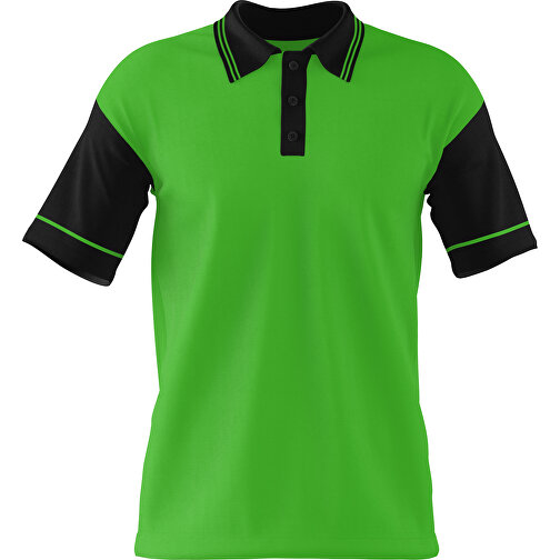 Poloshirt Individuell Gestaltbar , grasgrün / schwarz, 200gsm Poly / Cotton Pique, 2XL, 79,00cm x 63,00cm (Höhe x Breite), Bild 1