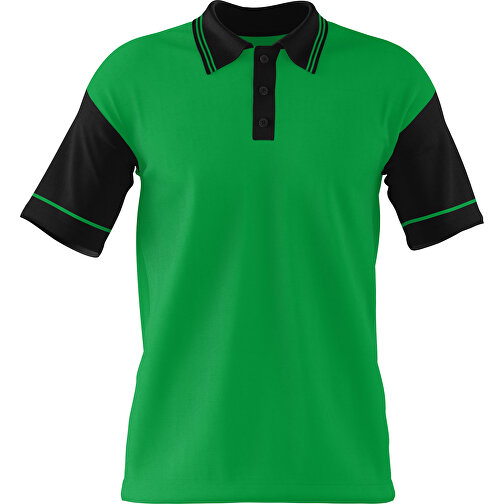 Poloshirt Individuell Gestaltbar , grün / schwarz, 200gsm Poly / Cotton Pique, 2XL, 79,00cm x 63,00cm (Höhe x Breite), Bild 1
