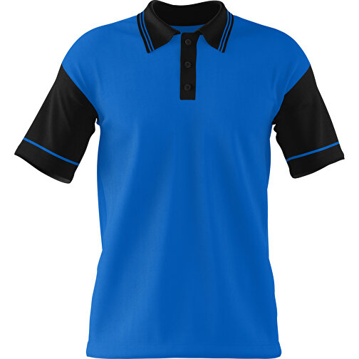 Poloshirt Individuell Gestaltbar , kobaltblau / schwarz, 200gsm Poly / Cotton Pique, 2XL, 79,00cm x 63,00cm (Höhe x Breite), Bild 1