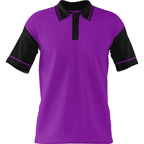 Poloshirt Individuell Gestaltbar , dunkelmagenta / schwarz, 200gsm Poly / Cotton Pique, 2XL, 79,00cm x 63,00cm (Höhe x Breite), Bild 1