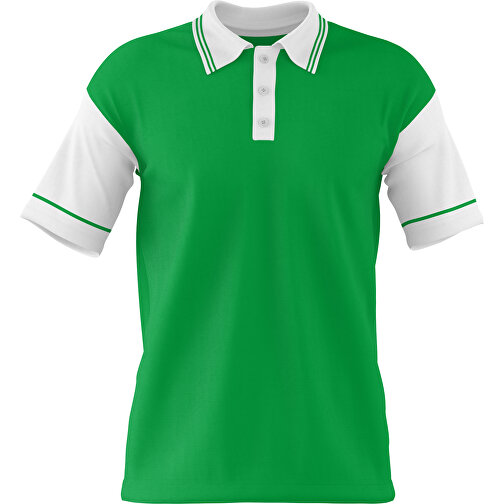 Poloshirt Individuell Gestaltbar , grün / weiß, 200gsm Poly / Cotton Pique, XS, 60,00cm x 40,00cm (Höhe x Breite), Bild 1