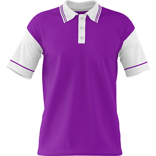 Poloshirt Individuell Gestaltbar , dunkelmagenta / weiss, 200gsm Poly / Cotton Pique, XS, 60,00cm x 40,00cm (Höhe x Breite), Bild 1