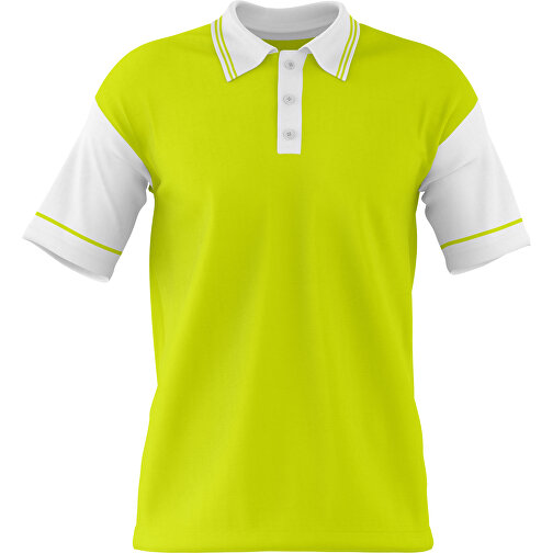 Poloshirt Individuell Gestaltbar , hellgrün / weiss, 200gsm Poly / Cotton Pique, XL, 76,00cm x 59,00cm (Höhe x Breite), Bild 1