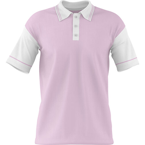 Poloshirt Individuell Gestaltbar , zartrosa / weiß, 200gsm Poly / Cotton Pique, S, 65,00cm x 45,00cm (Höhe x Breite), Bild 1