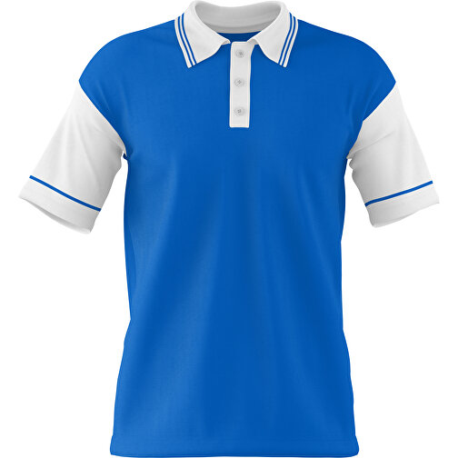Poloshirt Individuell Gestaltbar , kobaltblau / weiß, 200gsm Poly / Cotton Pique, M, 70,00cm x 49,00cm (Höhe x Breite), Bild 1
