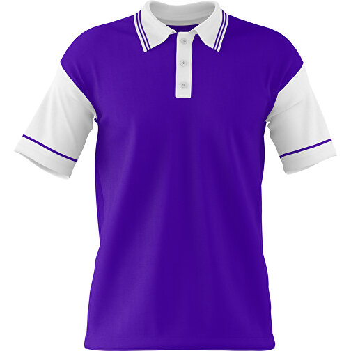 Poloshirt Individuell Gestaltbar , violet / weiß, 200gsm Poly / Cotton Pique, L, 73,50cm x 54,00cm (Höhe x Breite), Bild 1