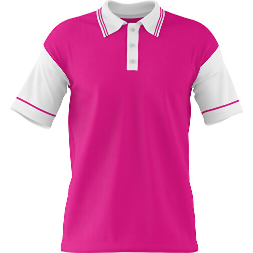 Poloshirt Individuell Gestaltbar , pink / weiß, 200gsm Poly / Cotton Pique, 3XL, 81,00cm x 66,00cm (Höhe x Breite), Bild 1