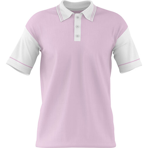 Poloshirt Individuell Gestaltbar , zartrosa / weiß, 200gsm Poly / Cotton Pique, 2XL, 79,00cm x 63,00cm (Höhe x Breite), Bild 1