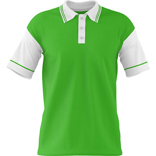 Poloshirt Individuell Gestaltbar , grasgrün / weiss, 200gsm Poly / Cotton Pique, 2XL, 79,00cm x 63,00cm (Höhe x Breite), Bild 1