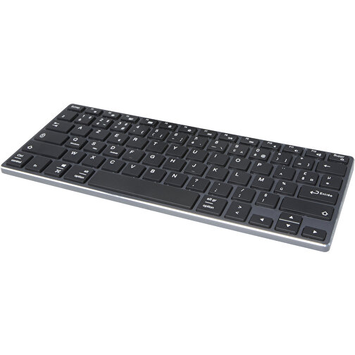 Hybrid Bluetooth Tastatur – AZERTY , schwarz, Aluminium, ABS Kunststoff, 28,20cm x 1,50cm x 11,60cm (Länge x Höhe x Breite), Bild 1