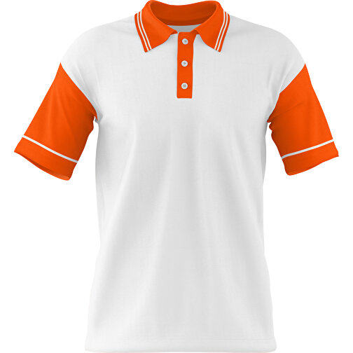 Poloshirt Individuell Gestaltbar , weiß / orange, 200gsm Poly / Cotton Pique, XS, 60,00cm x 40,00cm (Höhe x Breite), Bild 1