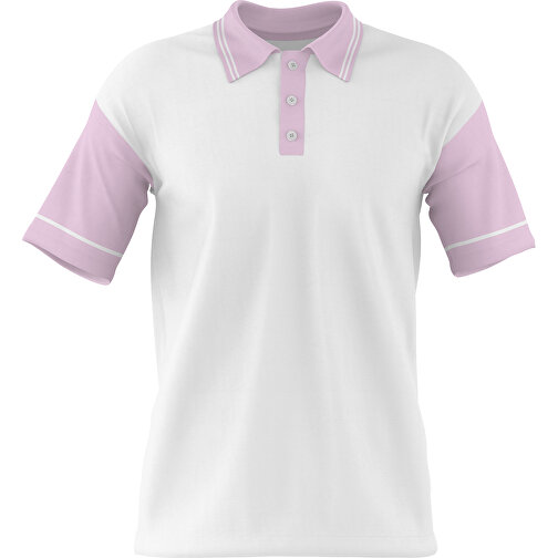 Poloshirt Individuell Gestaltbar , weiss / zartrosa, 200gsm Poly / Cotton Pique, S, 65,00cm x 45,00cm (Höhe x Breite), Bild 1