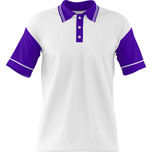 Poloshirt Individuell Gestaltbar , weiss / violet, 200gsm Poly / Cotton Pique, L, 73,50cm x 54,00cm (Höhe x Breite), Bild 1