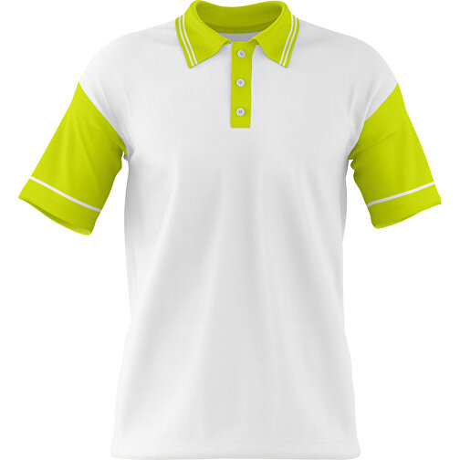 Poloshirt Individuell Gestaltbar , weiß / hellgrün, 200gsm Poly / Cotton Pique, L, 73,50cm x 54,00cm (Höhe x Breite), Bild 1