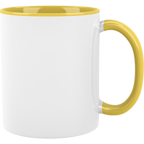 Sublimations Tasse , weiß / gelb, Keramik, 9,50cm (Höhe), Bild 1