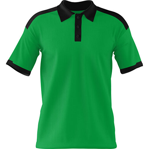 Poloshirt Individuell Gestaltbar , grün / schwarz, 200gsm Poly / Cotton Pique, S, 65,00cm x 45,00cm (Höhe x Breite), Bild 1