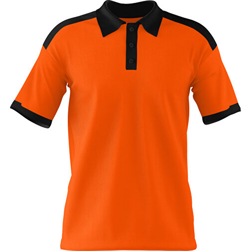 Poloshirt Individuell Gestaltbar , orange / schwarz, 200gsm Poly / Cotton Pique, S, 65,00cm x 45,00cm (Höhe x Breite), Bild 1