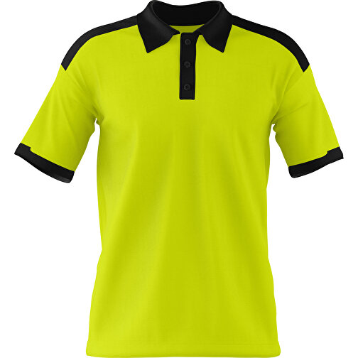 Poloshirt Individuell Gestaltbar , hellgrün / schwarz, 200gsm Poly / Cotton Pique, M, 70,00cm x 49,00cm (Höhe x Breite), Bild 1