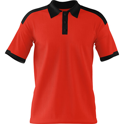 Poloshirt Individuell Gestaltbar , rot / schwarz, 200gsm Poly / Cotton Pique, L, 73,50cm x 54,00cm (Höhe x Breite), Bild 1