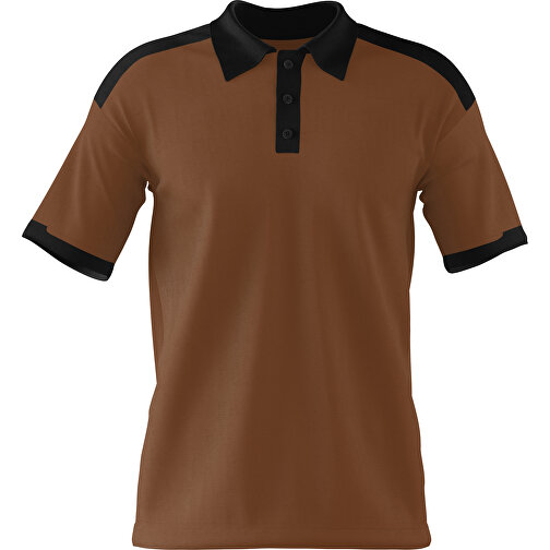 Poloshirt Individuell Gestaltbar , dunkelbraun / schwarz, 200gsm Poly / Cotton Pique, L, 73,50cm x 54,00cm (Höhe x Breite), Bild 1