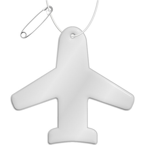 RFX™ H-09 Reflektierender PVC-Anhänger Flugzeugs , weiß, PVC, 7,90cm x 7,60cm (Länge x Breite), Bild 1
