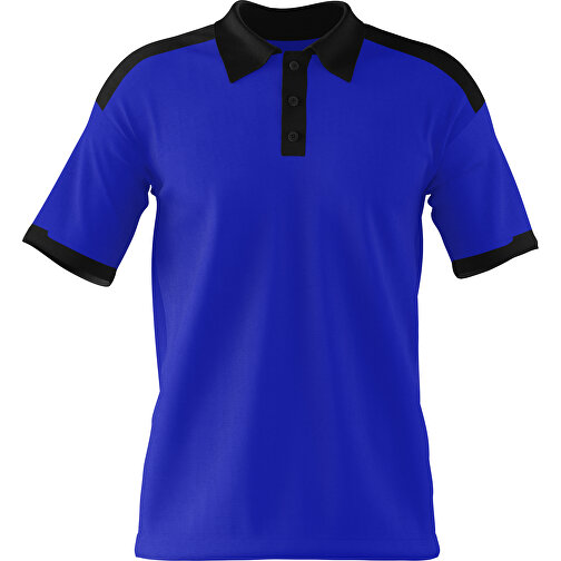 Poloshirt Individuell Gestaltbar , blau / schwarz, 200gsm Poly / Cotton Pique, 3XL, 81,00cm x 66,00cm (Höhe x Breite), Bild 1