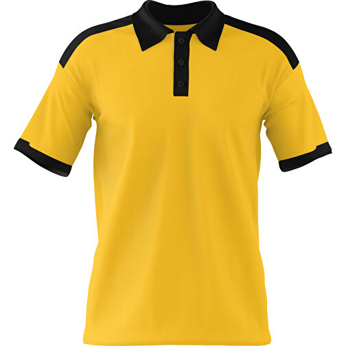 Poloshirt Individuell Gestaltbar , sonnengelb / schwarz, 200gsm Poly / Cotton Pique, 3XL, 81,00cm x 66,00cm (Höhe x Breite), Bild 1