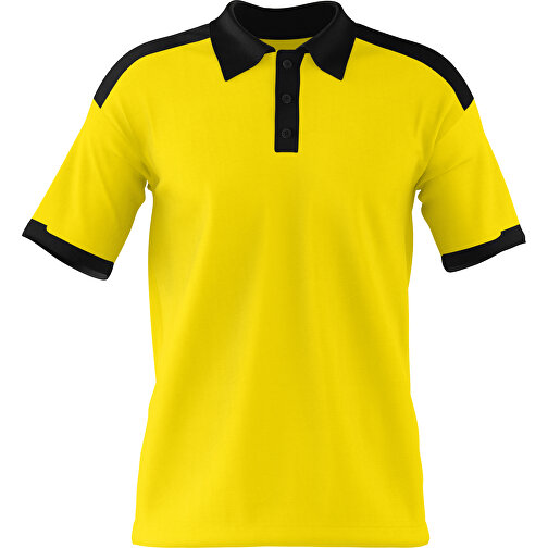 Poloshirt Individuell Gestaltbar , gelb / schwarz, 200gsm Poly / Cotton Pique, 3XL, 81,00cm x 66,00cm (Höhe x Breite), Bild 1